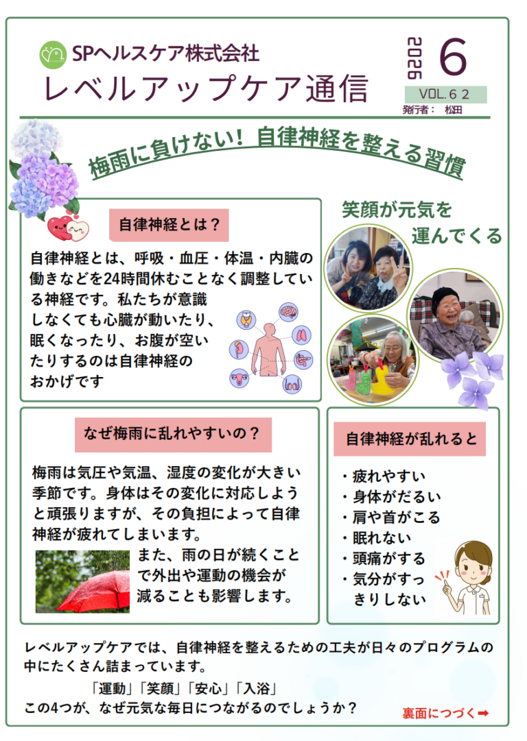 Read more about the article 大田区中央 デイサービス｜レベルアップケア通信 2026年6月